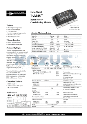 IAM4810C1S datasheet - Input Power Conditioning Module