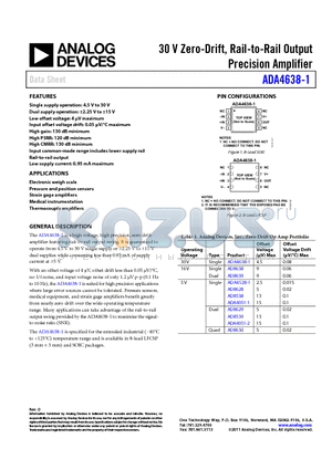 AD8628 datasheet - 30 V Zero-Drift, Rail-to-Rail Output Precision Amplifier