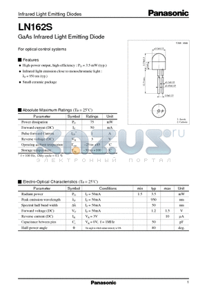 LN162S datasheet - GaAs Infrared Light Emitting Diode