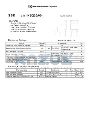 KSQ30A04 datasheet - Schottky Barrier Diode