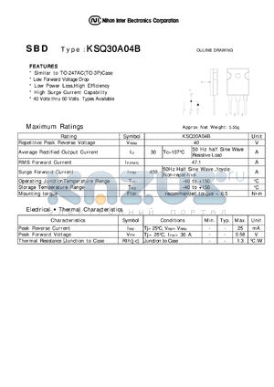 KSQ30A04B datasheet - Schottky Barrier Diode