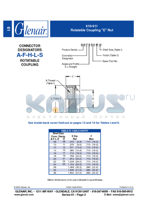 610AS011 datasheet - Rotatable Coupling 