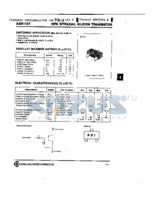 KSR1107 datasheet - NPN (SWITCHING APPLICATION)