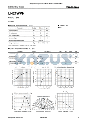 LN21WPH datasheet - phi5.0 mm