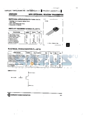 KSR1209 datasheet - NPN (SWITCHING APPLICATION)