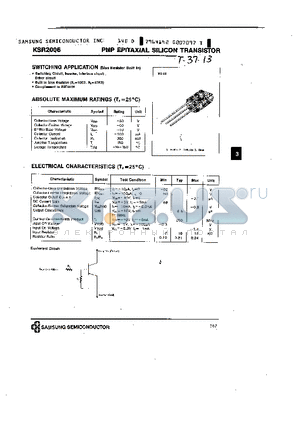 KSR2006 datasheet - PNP (SWITCHING APPLICATION)