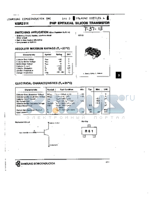 KSR2111 datasheet - PNP (SWITCHING APPLICATION)