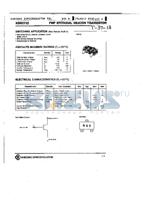 KSR2112 datasheet - PNP (SWITCHING APPLICATION)