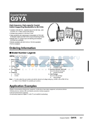 G9YAK-12S-45-N datasheet - Coaxial Switch