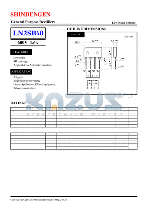 LN2SB60 datasheet - General Purpose Rectifiers(600V 1.6A)