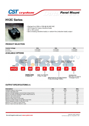 H12CA4825FP-10 datasheet - Panel Mount