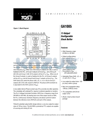 GA1085 datasheet - 11-Output Configurable Clock Buffer