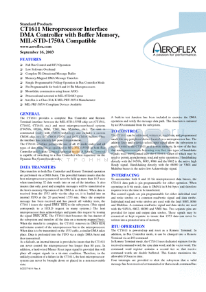 CT1611-FP datasheet - DMA Controller with Buffer Memory,MIL-STD-1750A Compatible