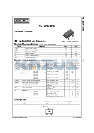 KST5087 datasheet - Low Noise Transistor
