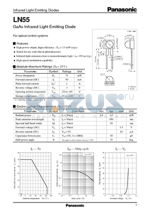 LN55 datasheet - GaAs Infrared Light Emitting Diode