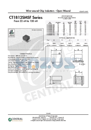 CT1812SMSF-39NJ datasheet - Wire-wound Chip Inductors - Open Wound