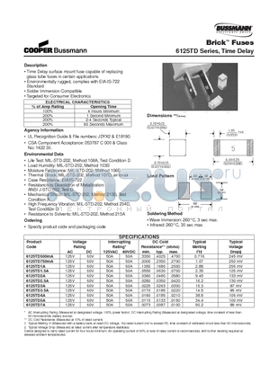 6125TD5A datasheet - Brick Fuses Time Delay