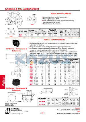 612H datasheet - PULSE TRANSFORMERS