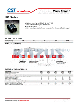 H12D4825FGP datasheet - Panel Mount