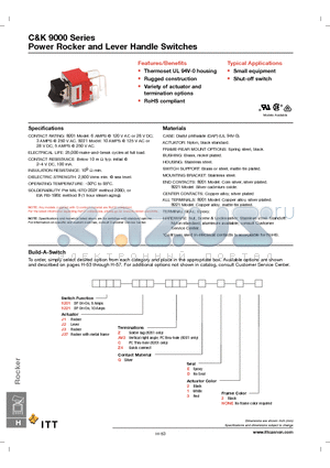 9201J1Z4QD32 datasheet - Power Rocker and Lever Handle Switches