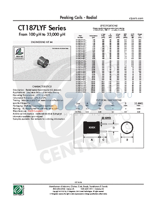 CT187LYF-151K datasheet - Peaking Coils - Radial