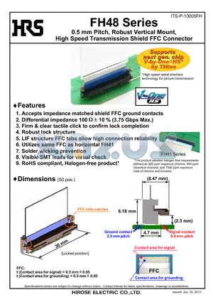 ITS-P-10005FH datasheet - 0.5 mm Pitch, Robust Vertical Mount