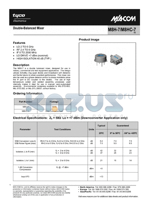 M8HC-7 datasheet - Double-Balanced Mixer