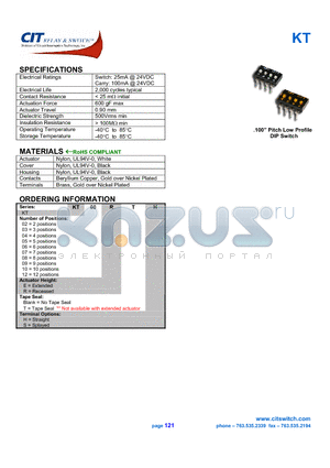 KT05RS datasheet - CIT SWITCH