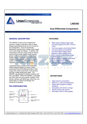 LND393 datasheet - Dual Differential Comparators