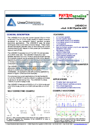 LNDADC14 datasheet - <4uA 14 Bit Pipeline ADC