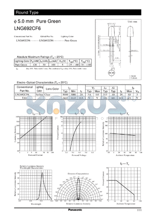 LNG692CF6 datasheet - 5.0 mm Pure Green