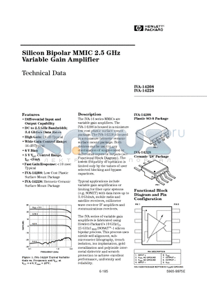 IVA-14208 datasheet - Silicon Bipolar MMIC 2.5 GHz Variable Gain Amplifier