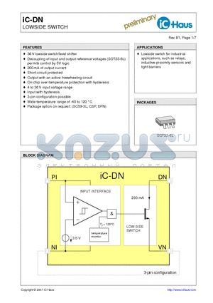 IC-DNSOT23-6L datasheet - LOWSIDE SWITCH