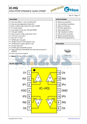 IC-HQLTSSOP14 datasheet - HIGH-PERFORMANCE QUAD OPAMP