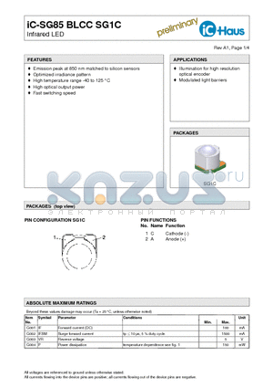 IC-SG85BLCCSG1C datasheet - Infrared LED