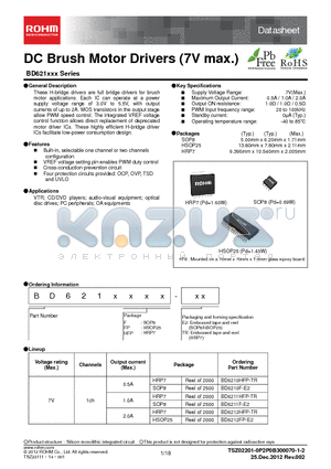 6211 datasheet - DC Brush Motor Drivers (7V max.)