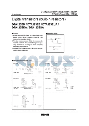 DTA123ESA datasheet - Digital transistors (built-in resistors)