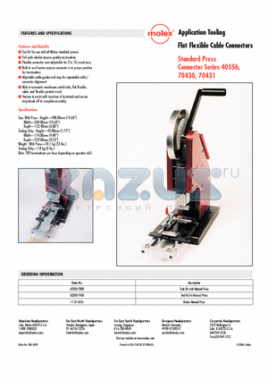 62200-7400 datasheet - Application Tooling Flat Flexible Cable Connectors