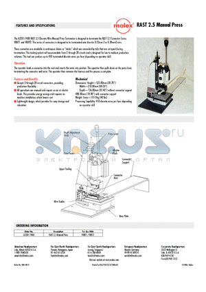 62201-7400 datasheet - RAST 2.5 Manual Press