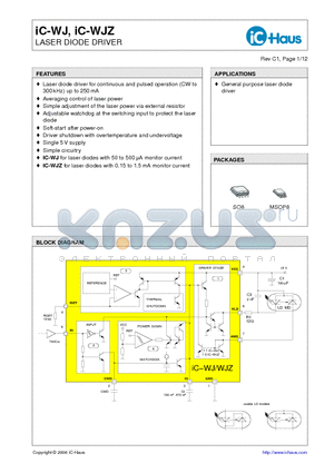 IC-WJMSOP8 datasheet - LASER DIODE DRIVER