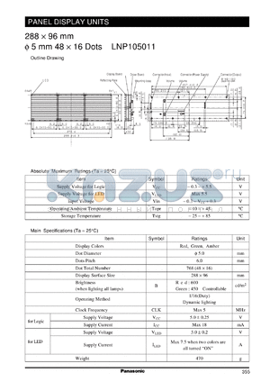 LNP105011 datasheet - 288 X 96 mm  5 mm 48 X 16 Dots