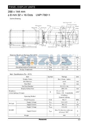 LNP178011 datasheet - PANEL DISPLAY UNITS