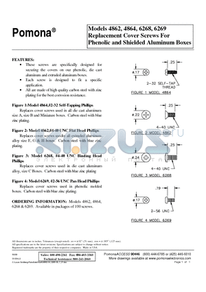 6268 datasheet - Replacement Cover Screws For Phenolic and Shielded Aluminum Boxes