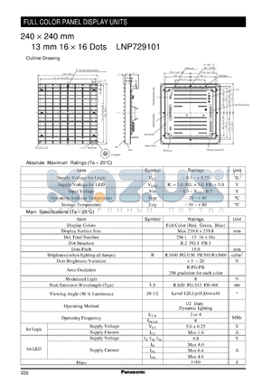 LNP729101 datasheet - FULL COLOR PANEL DISPLAY UNITS