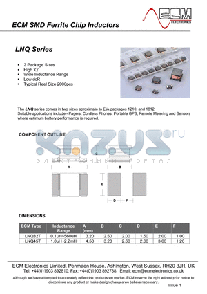 LNQ32T-2R2 datasheet - SMD Ferrite Chip Inductors