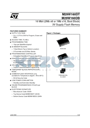 M29DCL3-16T datasheet - 16 Mbit (2Mb x8 or 1Mb x16, Boot Block) 3V Supply Flash Memory