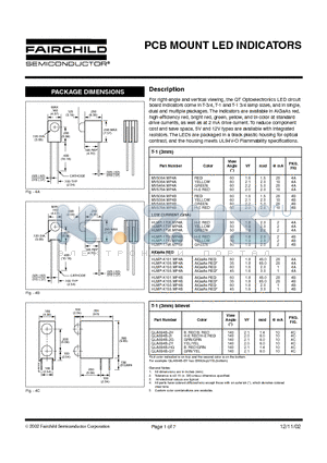 HLMP-1719.MP4B datasheet - PCB MOUNT LED INDICATORS