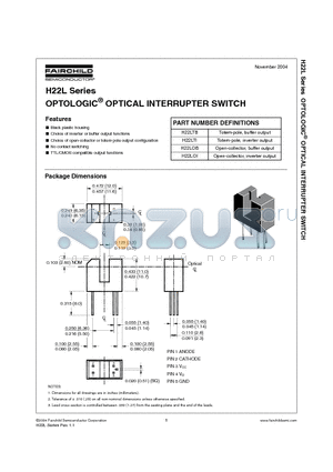 H22LOB datasheet - OPTOLOGIC OPTICAL INTERRUPTER SWITCH