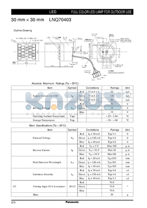 LNQ70403 datasheet - FULL COLOR LED LAMP FOR OUTDOOR USE