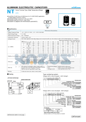 LNT1V474SEG datasheet - ALUMINUM ELECTROLYTIC CAPACITORS